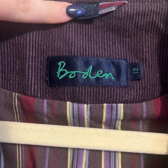 Purple Corduroy Vintage Boden Jacket Size 12R UK (Size 8 US) - Picture 9 of 11